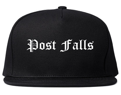 Post Falls Idaho ID Old English Mens Snapback Hat Black