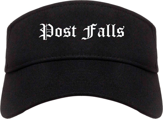 Post Falls Idaho ID Old English Mens Visor Cap Hat Black