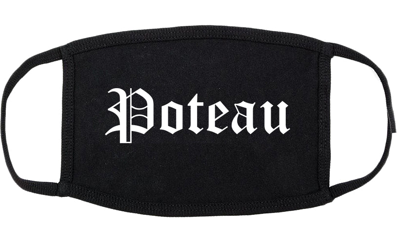 Poteau Oklahoma OK Old English Cotton Face Mask Black
