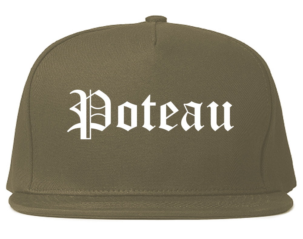 Poteau Oklahoma OK Old English Mens Snapback Hat Grey