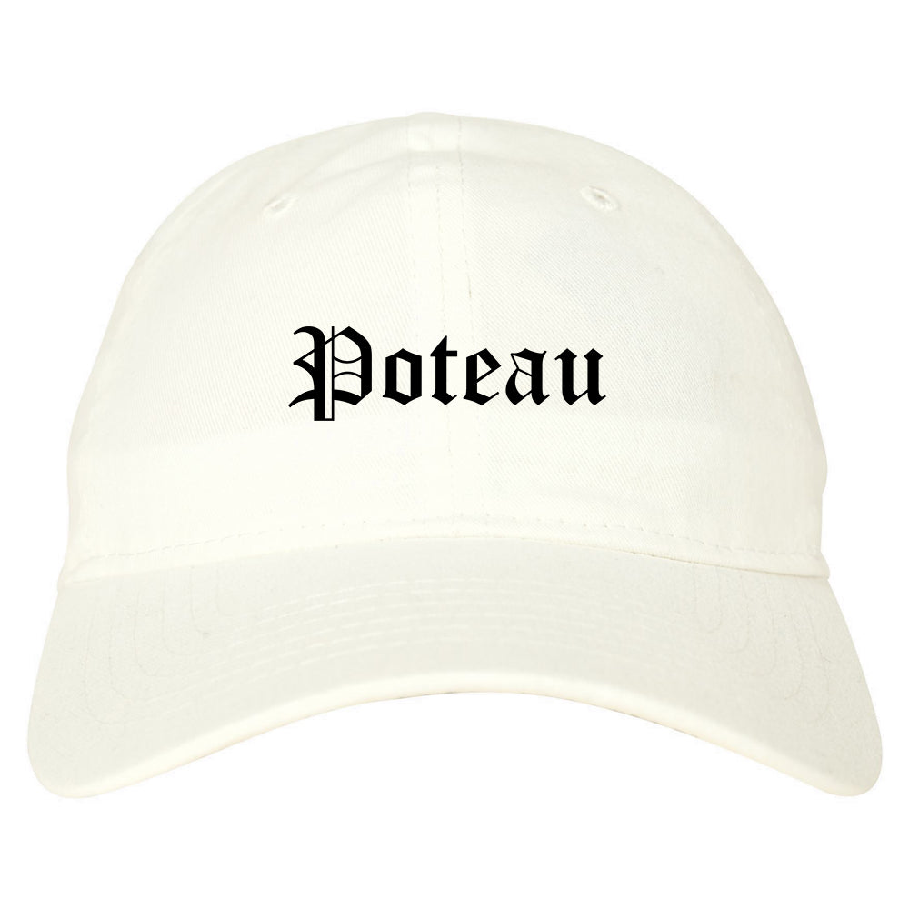Poteau Oklahoma OK Old English Mens Dad Hat Baseball Cap White