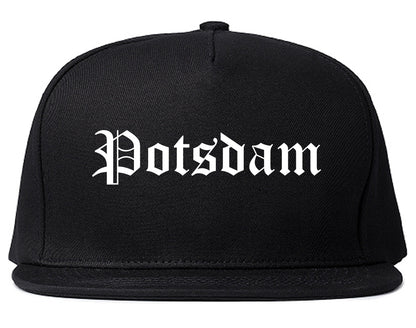 Potsdam New York NY Old English Mens Snapback Hat Black