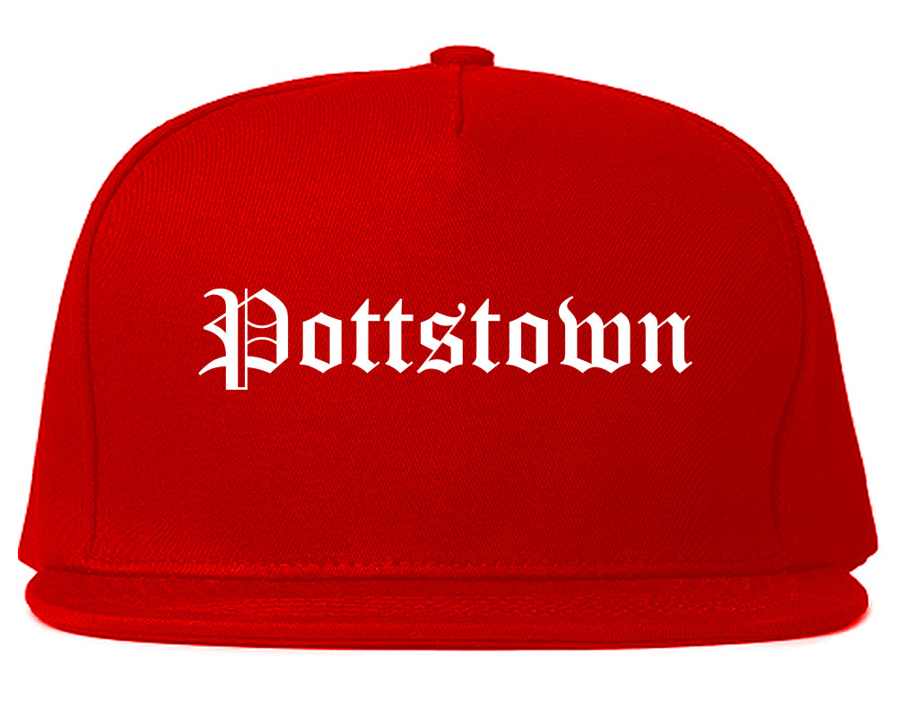 Pottstown Pennsylvania PA Old English Mens Snapback Hat Red