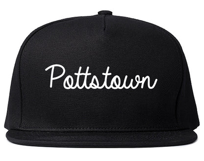 Pottstown Pennsylvania PA Script Mens Snapback Hat Black