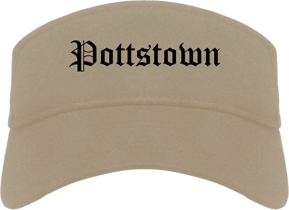 Pottstown Pennsylvania PA Old English Mens Visor Cap Hat Khaki