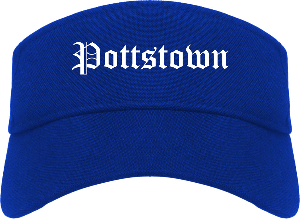 Pottstown Pennsylvania PA Old English Mens Visor Cap Hat Royal Blue