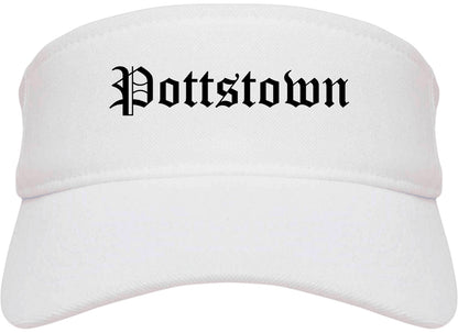 Pottstown Pennsylvania PA Old English Mens Visor Cap Hat White
