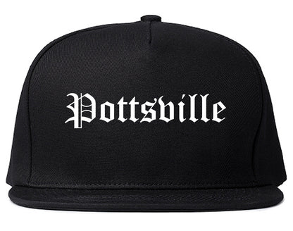 Pottsville Pennsylvania PA Old English Mens Snapback Hat Black