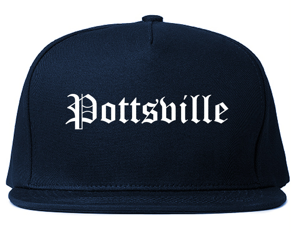 Pottsville Pennsylvania PA Old English Mens Snapback Hat Navy Blue