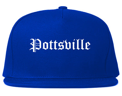 Pottsville Pennsylvania PA Old English Mens Snapback Hat Royal Blue