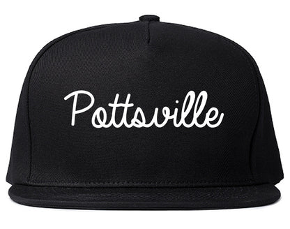 Pottsville Pennsylvania PA Script Mens Snapback Hat Black