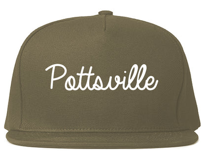 Pottsville Pennsylvania PA Script Mens Snapback Hat Grey