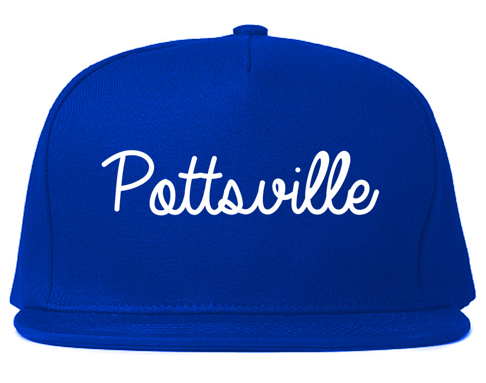 Pottsville Pennsylvania PA Script Mens Snapback Hat Royal Blue