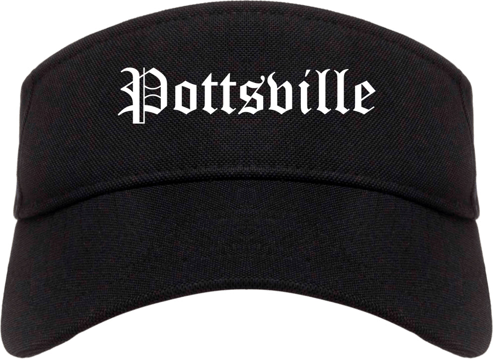 Pottsville Pennsylvania PA Old English Mens Visor Cap Hat Black