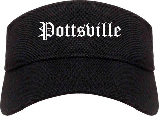 Pottsville Pennsylvania PA Old English Mens Visor Cap Hat Black