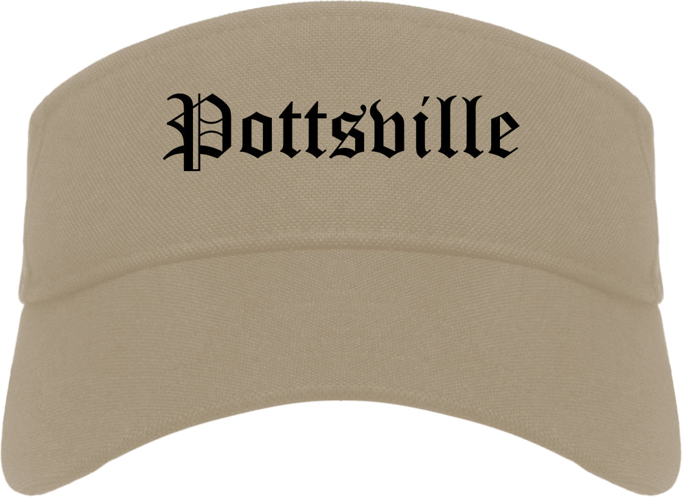Pottsville Pennsylvania PA Old English Mens Visor Cap Hat Khaki