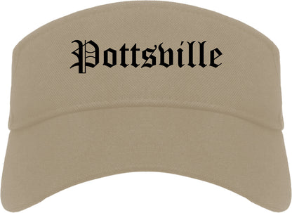Pottsville Pennsylvania PA Old English Mens Visor Cap Hat Khaki