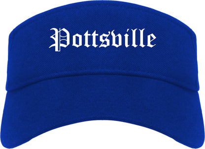 Pottsville Pennsylvania PA Old English Mens Visor Cap Hat Royal Blue