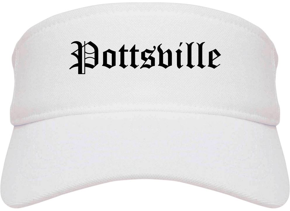 Pottsville Pennsylvania PA Old English Mens Visor Cap Hat White