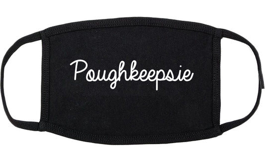 Poughkeepsie New York NY Script Cotton Face Mask Black