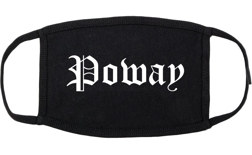 Poway California CA Old English Cotton Face Mask Black