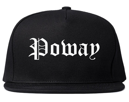 Poway California CA Old English Mens Snapback Hat Black