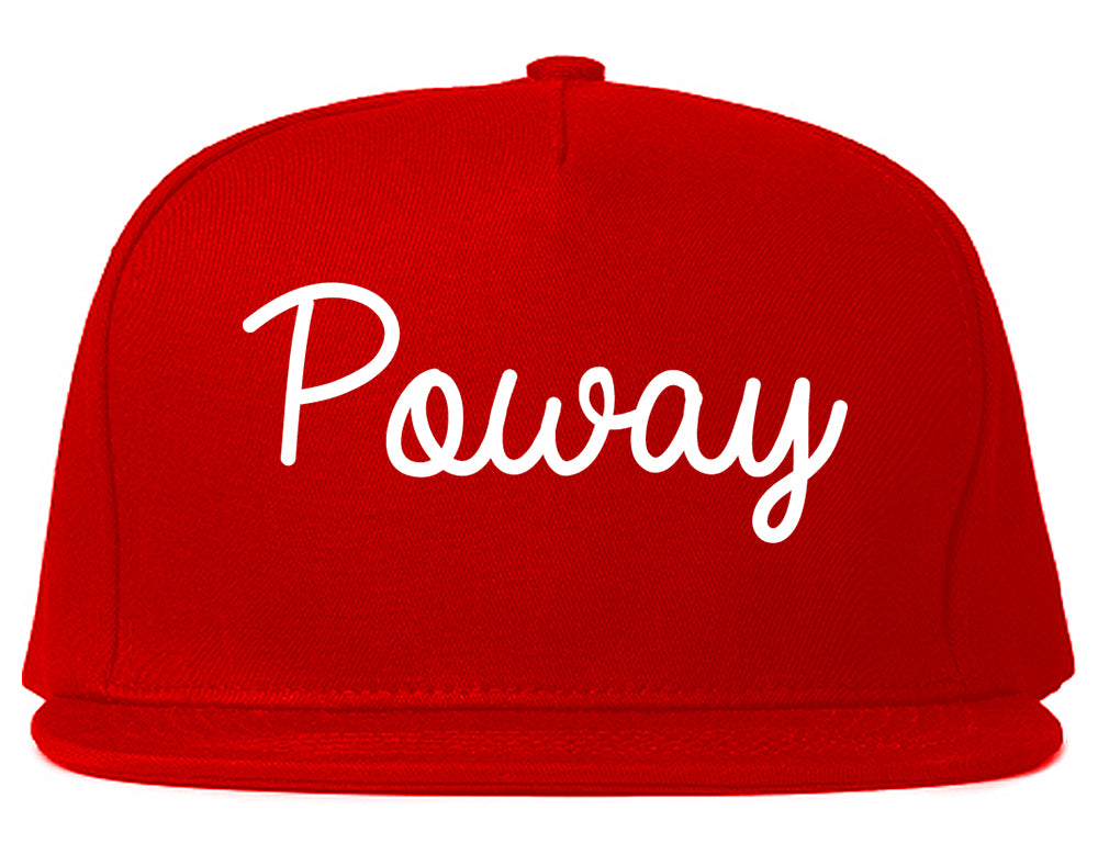 Poway California CA Script Mens Snapback Hat Red