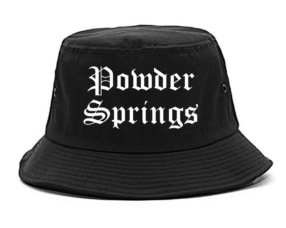 Powder Springs Georgia GA Old English Mens Bucket Hat Black