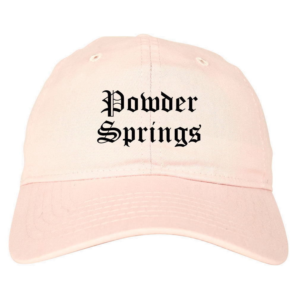 Powder Springs Georgia GA Old English Mens Dad Hat Baseball Cap Pink