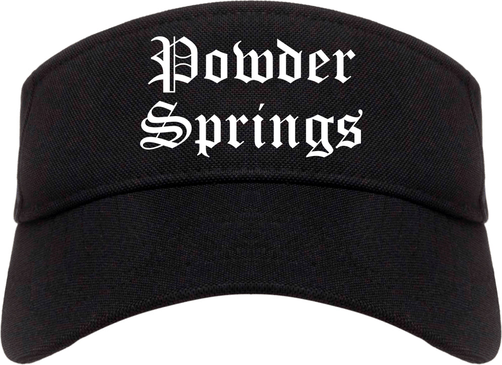 Powder Springs Georgia GA Old English Mens Visor Cap Hat Black
