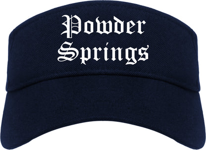 Powder Springs Georgia GA Old English Mens Visor Cap Hat Navy Blue