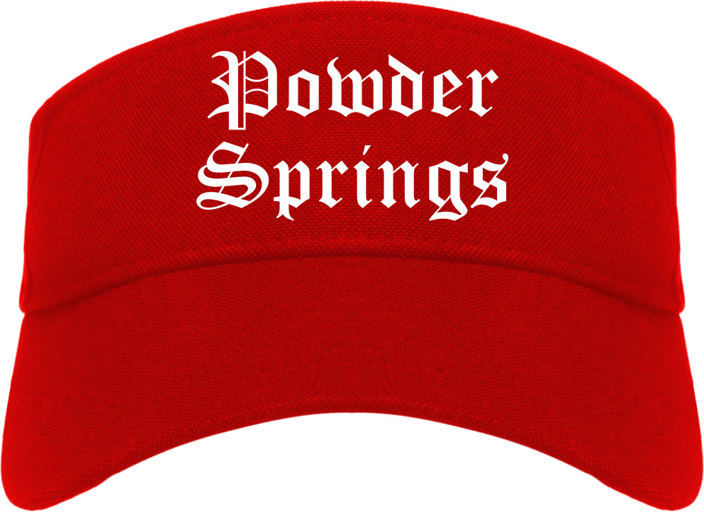Powder Springs Georgia GA Old English Mens Visor Cap Hat Red