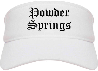 Powder Springs Georgia GA Old English Mens Visor Cap Hat White
