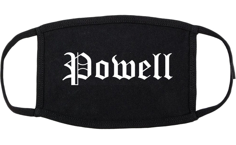 Powell Ohio OH Old English Cotton Face Mask Black