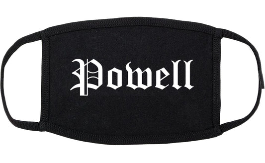 Powell Ohio OH Old English Cotton Face Mask Black