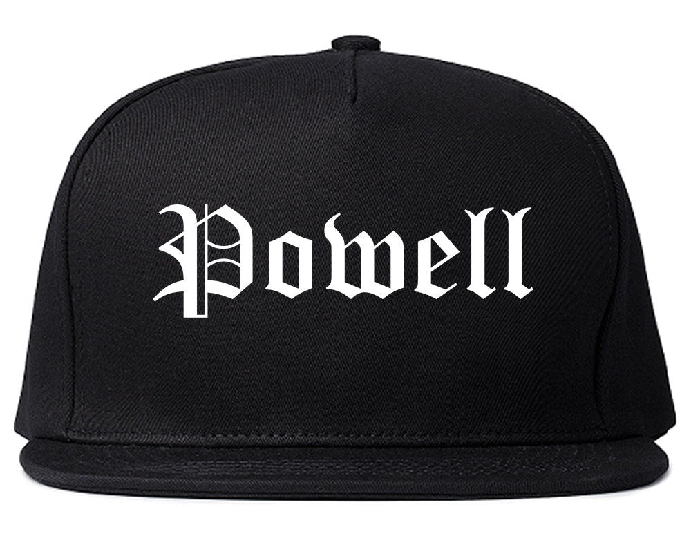 Powell Ohio OH Old English Mens Snapback Hat Black
