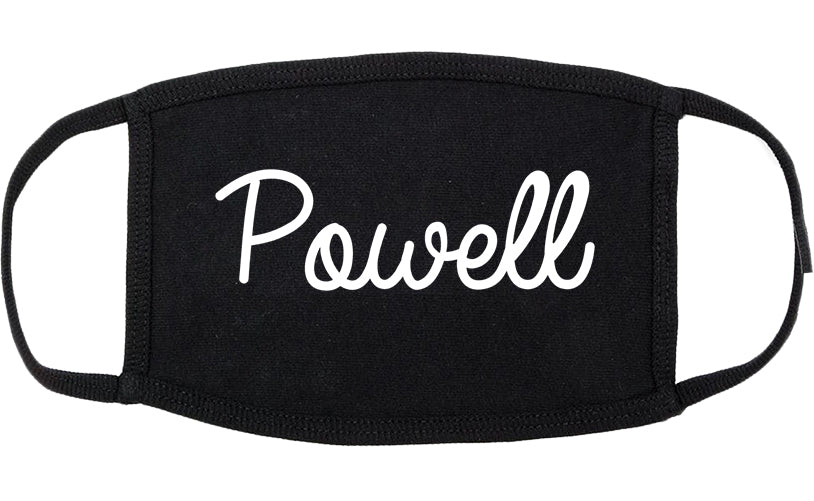 Powell Ohio OH Script Cotton Face Mask Black