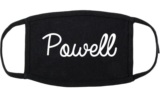 Powell Ohio OH Script Cotton Face Mask Black