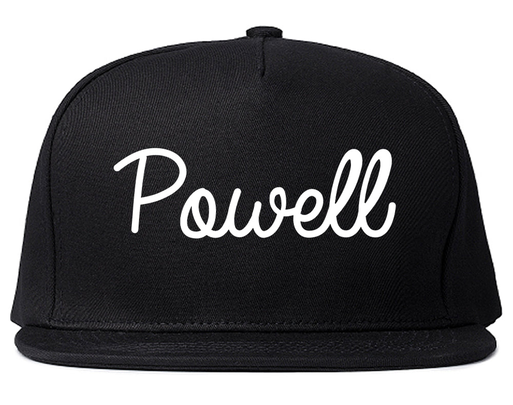 Powell Ohio OH Script Mens Snapback Hat Black