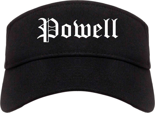 Powell Ohio OH Old English Mens Visor Cap Hat Black