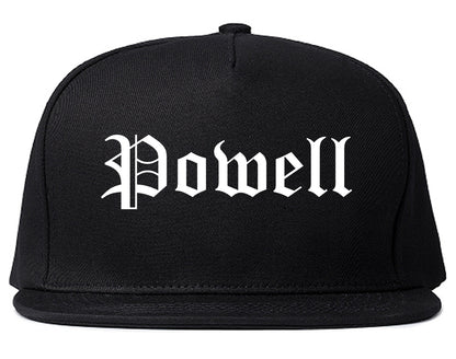 Powell Wyoming WY Old English Mens Snapback Hat Black
