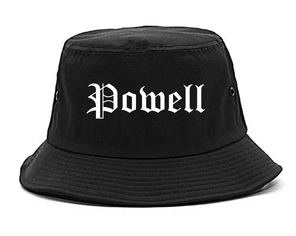 Powell Wyoming WY Old English Mens Bucket Hat Black