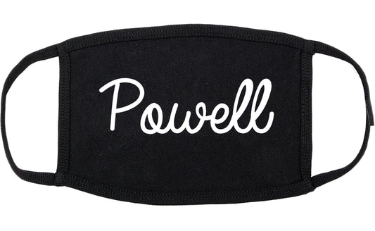 Powell Wyoming WY Script Cotton Face Mask Black