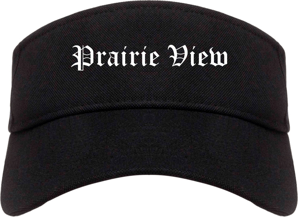 Prairie View Texas TX Old English Mens Visor Cap Hat Black