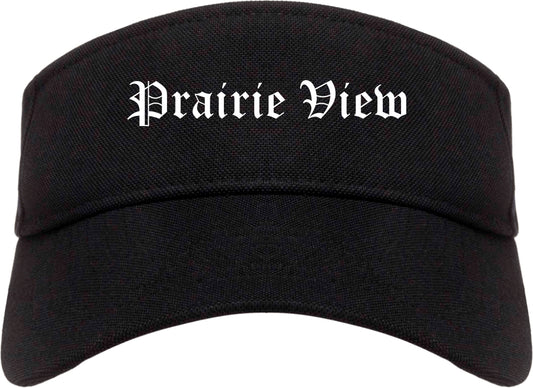 Prairie View Texas TX Old English Mens Visor Cap Hat Black