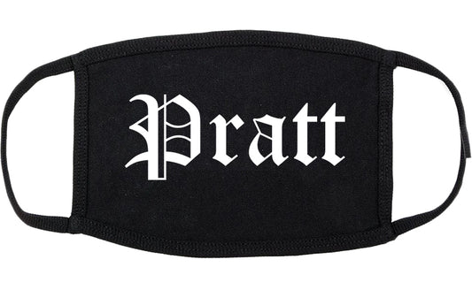Pratt Kansas KS Old English Cotton Face Mask Black