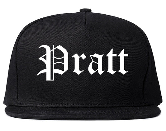 Pratt Kansas KS Old English Mens Snapback Hat Black