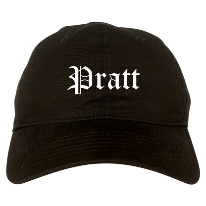 Pratt Kansas KS Old English Mens Dad Hat Baseball Cap Black