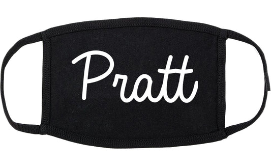 Pratt Kansas KS Script Cotton Face Mask Black