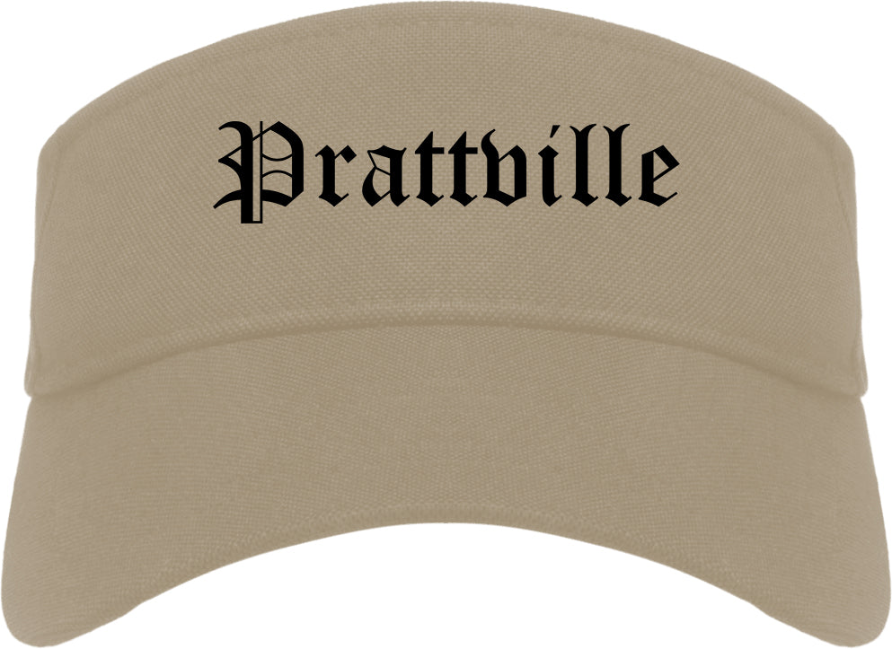 Prattville Alabama AL Old English Mens Visor Cap Hat Khaki